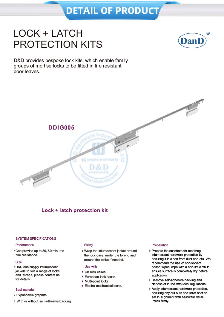 Lock and Latch Protection Kits 잠금 및 래치 보호 키트