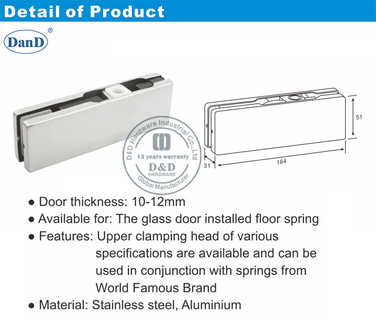 304 Grade Bottom Patch Fitting-D and D Hardware 304 등급 하단 패치 피팅-D 및 D 하드웨어