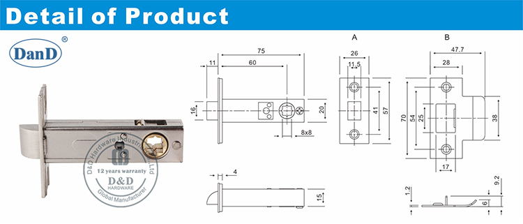 Mortise Door Lock-D and D Hardware 장붓 구멍 도어 잠금 장치 -D 및 D 하드웨어