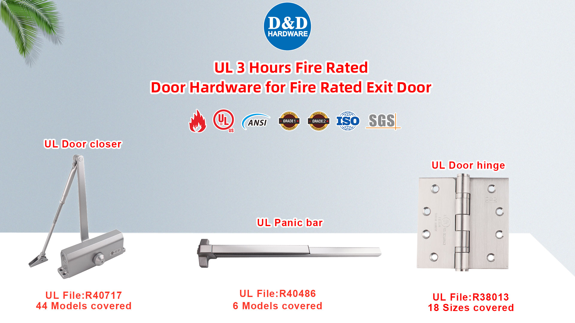 UL Listed Fire Rated Door Hardware UL 인증 방화 등급 도어 하드웨어