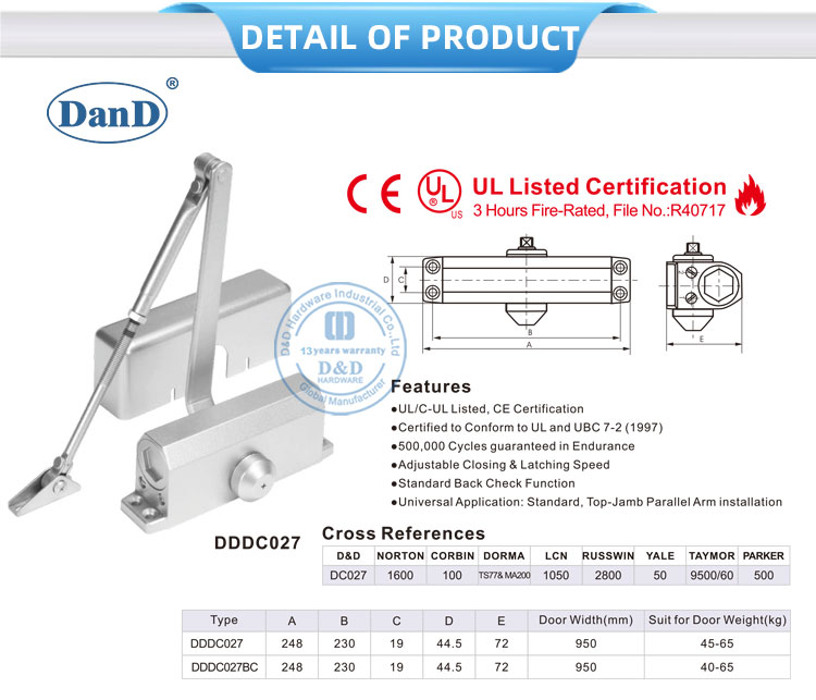 hydraulic door closer 유압식 도어 클로저
