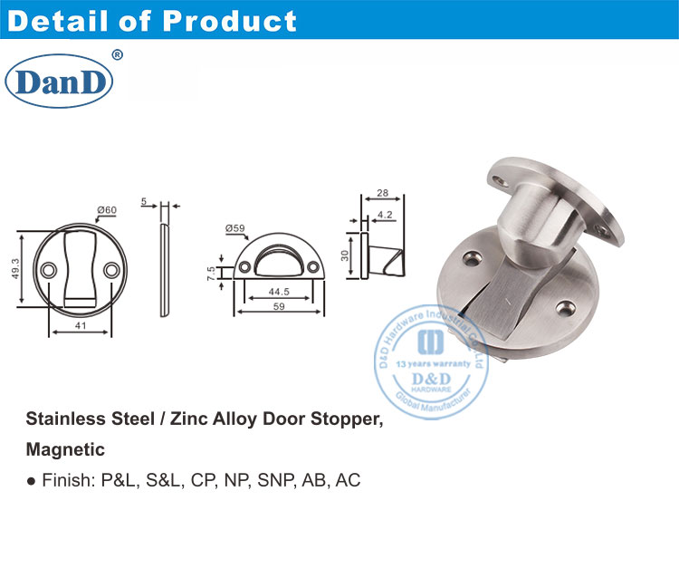 Magnetic Invisible Door Stopper 자기 보이지 않는 도어 스토퍼
