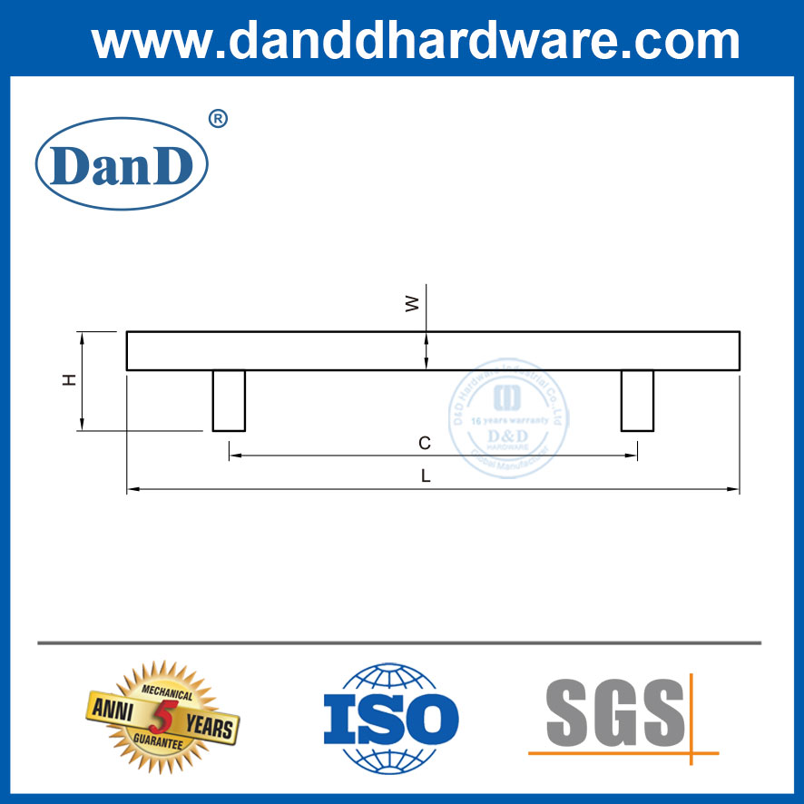 부엌 캐비닛-DDFH017용 스테인레스 스틸 서랍 손잡이 하드웨어