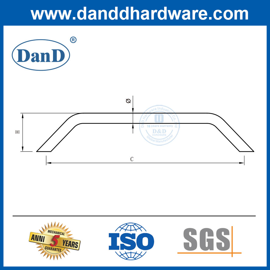 실버 캐비닛은 스테인레스 스틸 하드웨어 현대 캐비닛 핸들 -DDFH027을 처리합니다