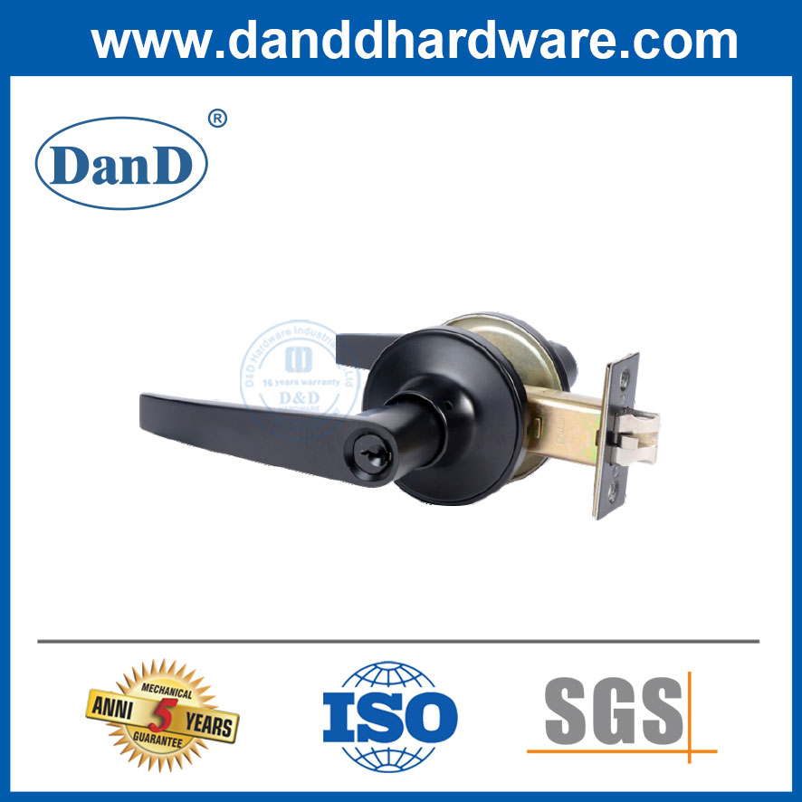 홈 잠금 세트 도어 잠금 세트-DDLK023 외부 검정색 관형 레버 잠금 장치