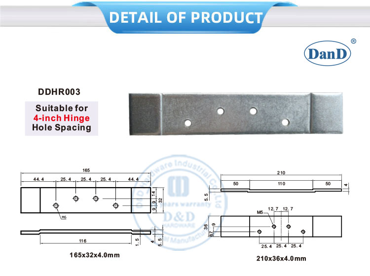 4인치 힌지 구멍 간격