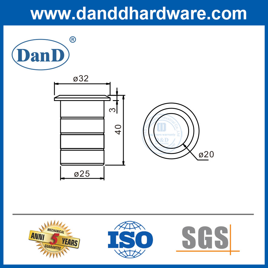 헤비 듀티 플러시 볼트-DDDP008용 스테인레스 스틸 방진 스트라이크 소켓