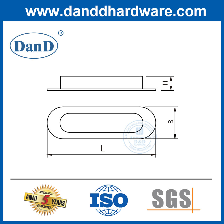 플러시 캐비닛 풀 핸들 드레서-DDFH082용 스테인레스 스틸 서랍 풀 핸들