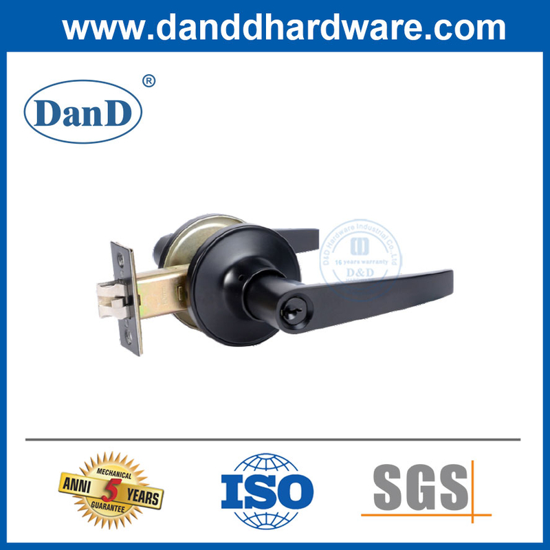 홈 잠금 세트 도어 잠금 세트-DDLK023 외부 검정색 관형 레버 잠금 장치