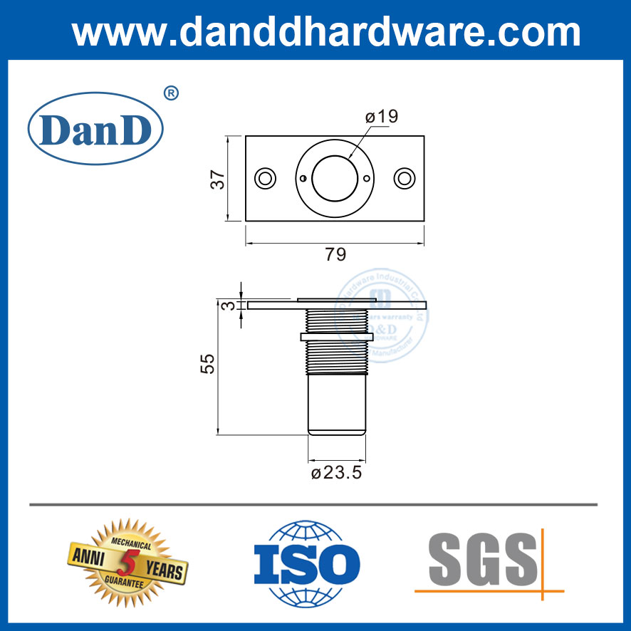 나무로 되는 금속 문 플러시 Bolt-DDDP005용 플레이트가 있는 스테인레스 스틸 방진 소켓