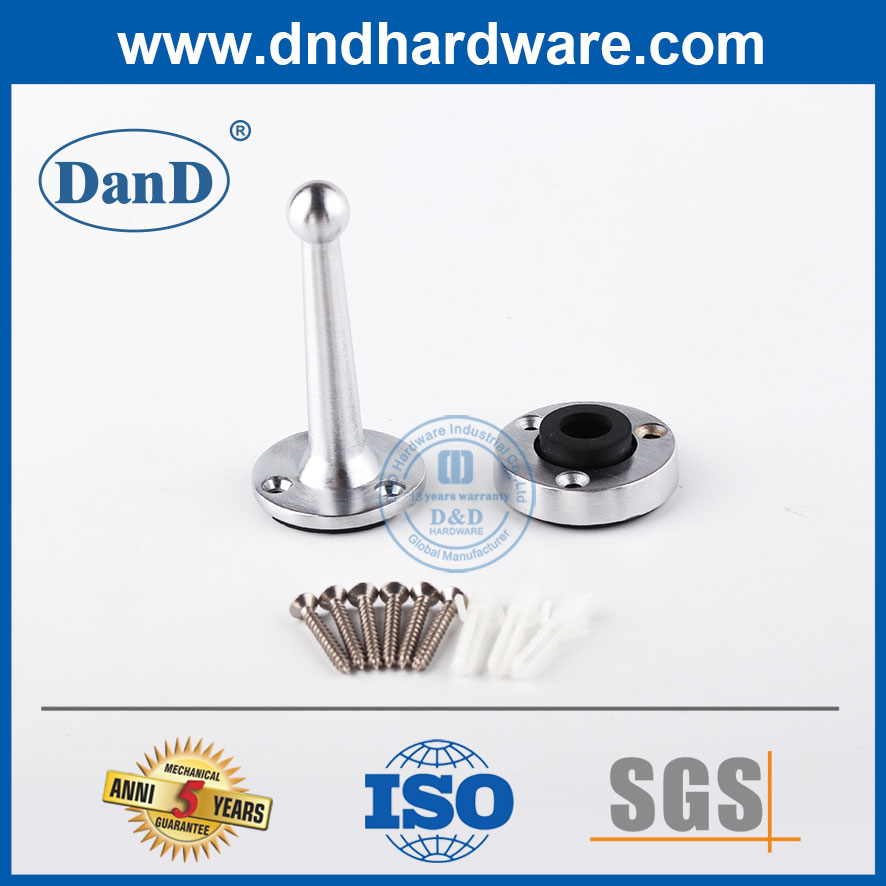 Door-DDDS021용 새틴 크롬 아연 합금 벽 장착형 목재 도어 스톱