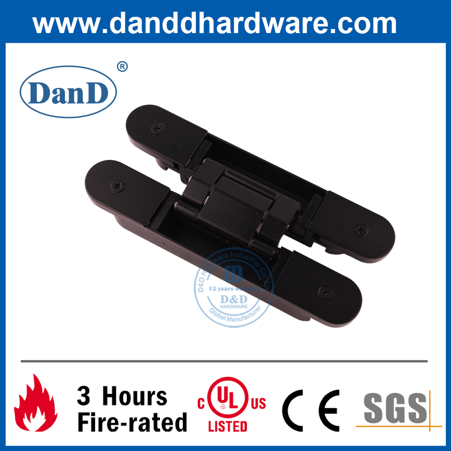 숨겨진 금속 도어 Hinge-DDCH008-G40을 조정하는 검은색 아연 합금 3D