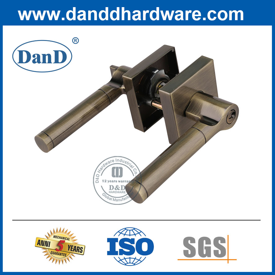 앤티크 황동 아연 합금 사각 입구 기능 Lockset-DDLK089