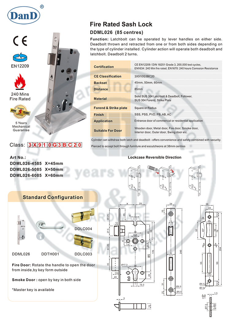 외부 도어 잠금 장치-D 및 D 하드웨어