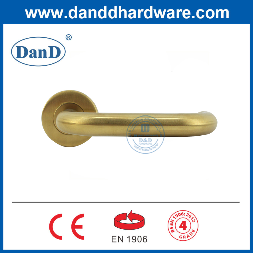 내부 도어 핸들 EN1906 스테인레스 스틸 새틴 황동 도어 핸들 -DDTH001