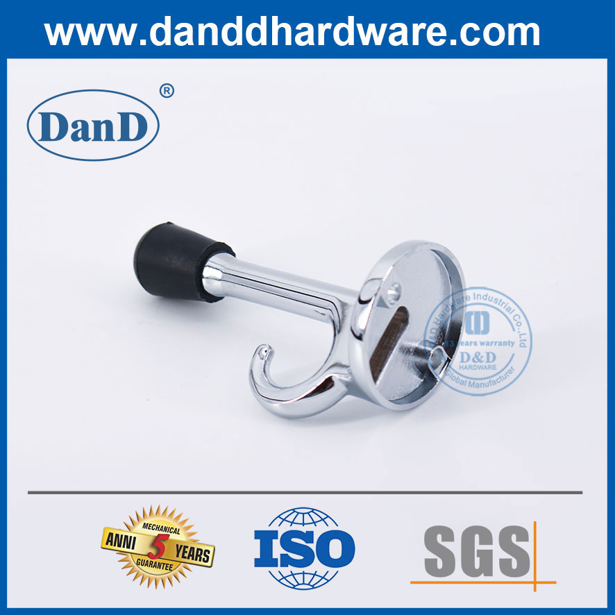 Doors-DDDS020용 아연 합금 광택 크롬 코트 후크 벽 스토퍼