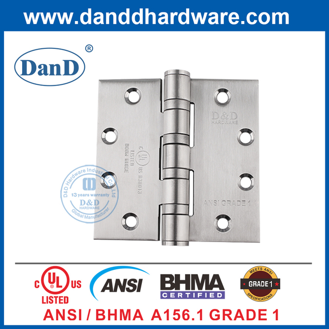 SS201 볼 베어링 ANSI 등급 1 헤비 듀티 UL 10C 소방용 엉덩이 경첩-DDSS001-ANSI-1-4.5x4.5x4.6