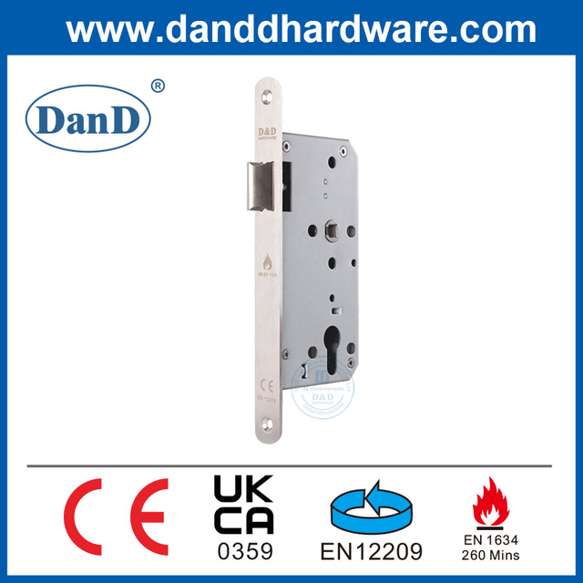 둥근 모서리 Plate-DDML011R-5572가 있는 BS EN12209 스테인레스 스틸 도어 래치 장붓 구멍 잠금 장치