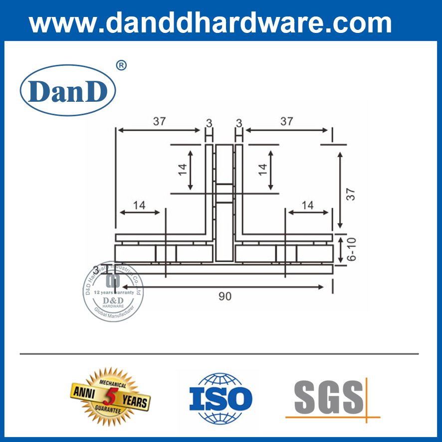 스테인레스 스틸 특수 실버 욕실 샤워 유리 클립-DDGC007