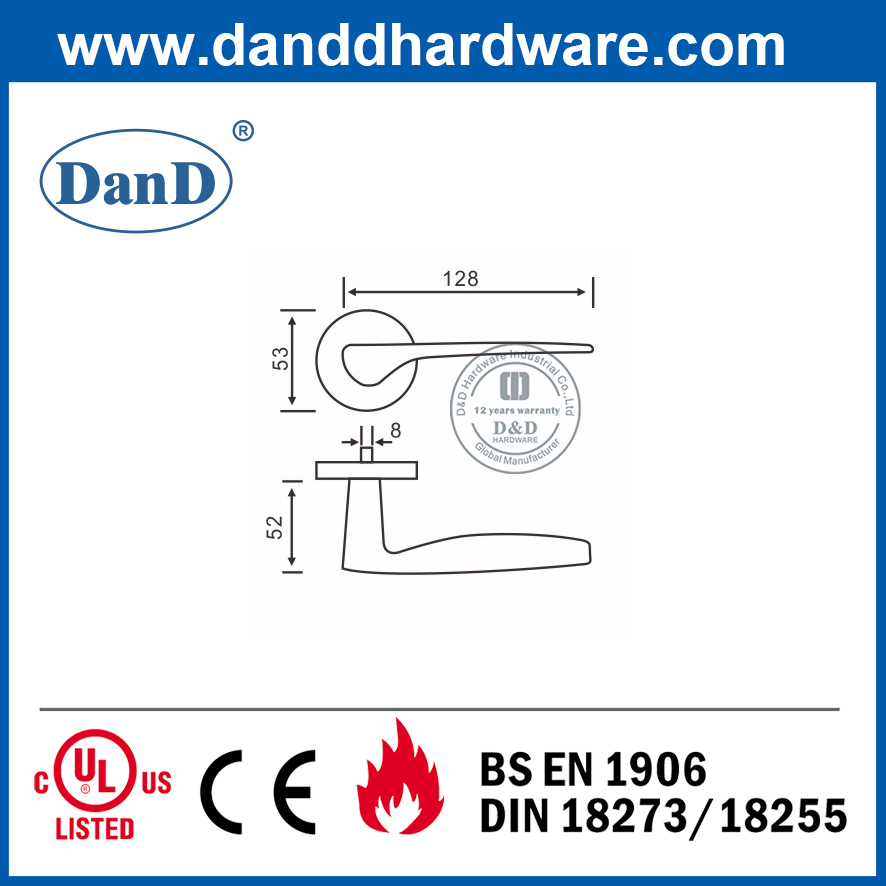 현대식 스테인레스 스틸 304 외부 통로 도어 레버-DDSH008