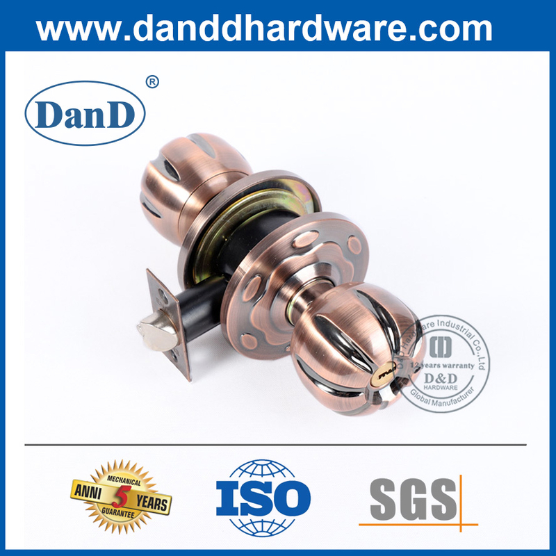 아연 합금 앤티크 구리 잠금식 도어 손잡이 Set-DDLK064