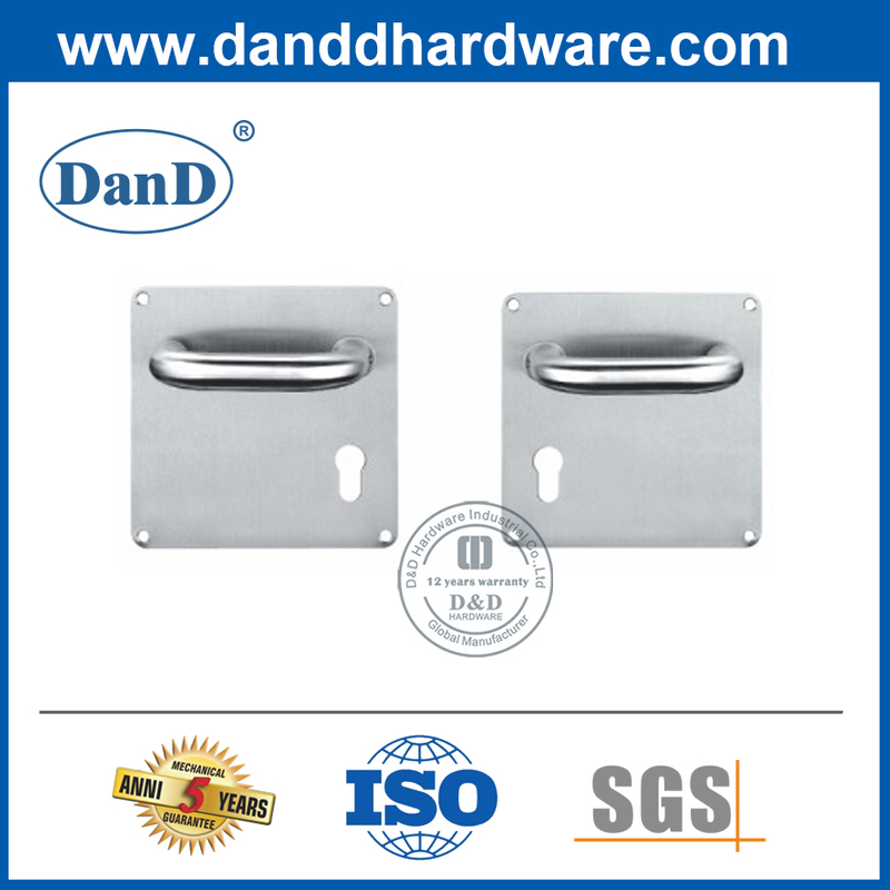 사각형 Plate-DDTP001이 있는 스테인레스 스틸 U자형 튜브 레버 핸들