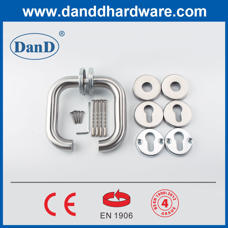유럽 ​​EN1906 등급 4 스테인레스 스틸 현대식 전면 도어 핸들 -DDTH001