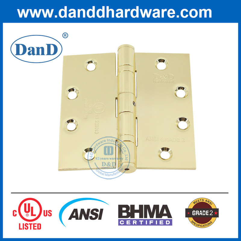광택 황동 ANSI 스테인레스 스틸 201 NRP 화재 침실 문 Hinge-DDSS001-ANSI-2-4.5x4.5x3.4