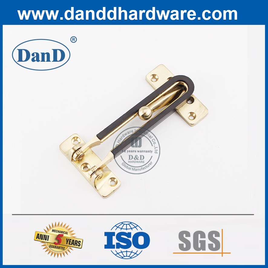 침실-DDDG008에 대한 세련된 황동 도어 가드 아연 합금 황금 도어 래치 가드