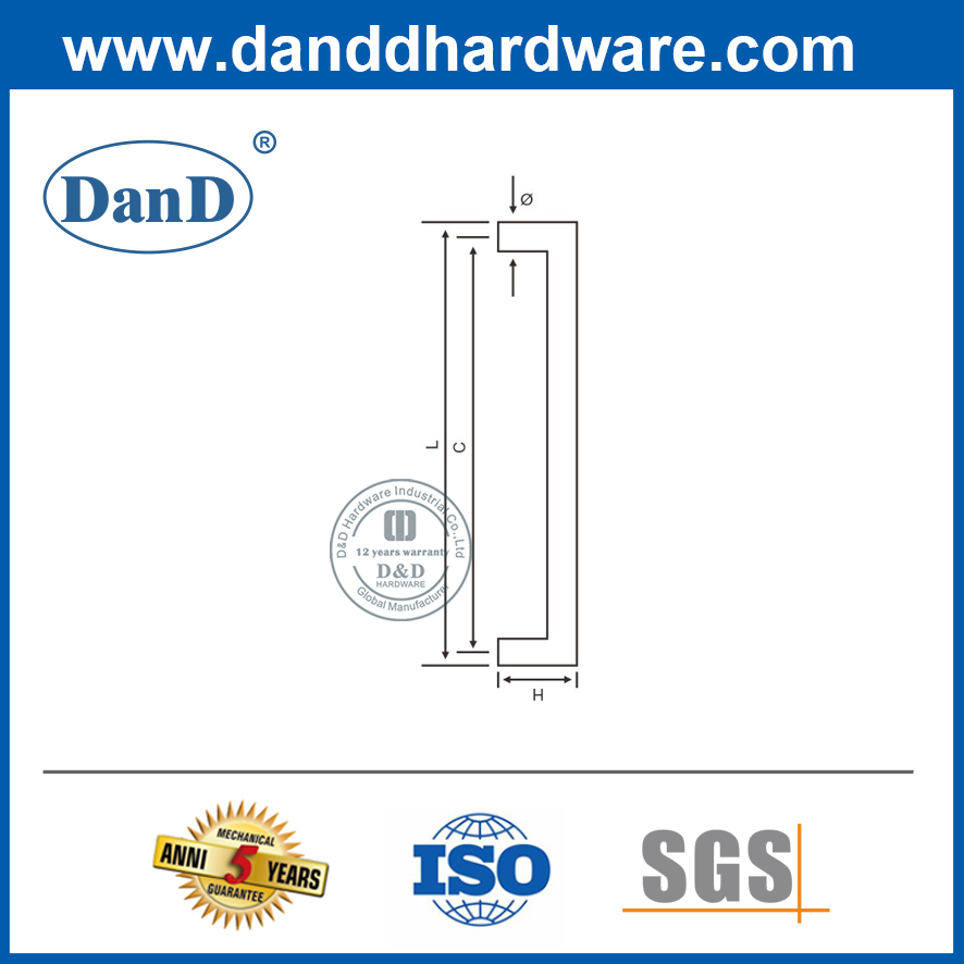 SS304 현대식 문 Ironmongery 상업용 문 당김 손잡이-DDPH030