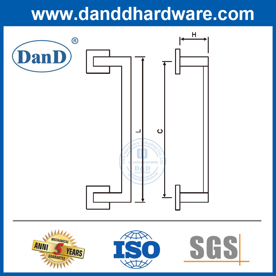 Asia-DDPH036용 범용 유리 도어 핸들 스테인레스 스틸 더블 코너 유리 핸들