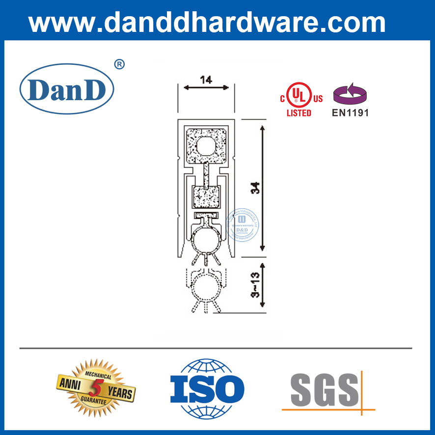 알루미늄 자동 드롭 씰 숨겨진 도어 바닥 씰 바닥 도어 Seal-DDBS001