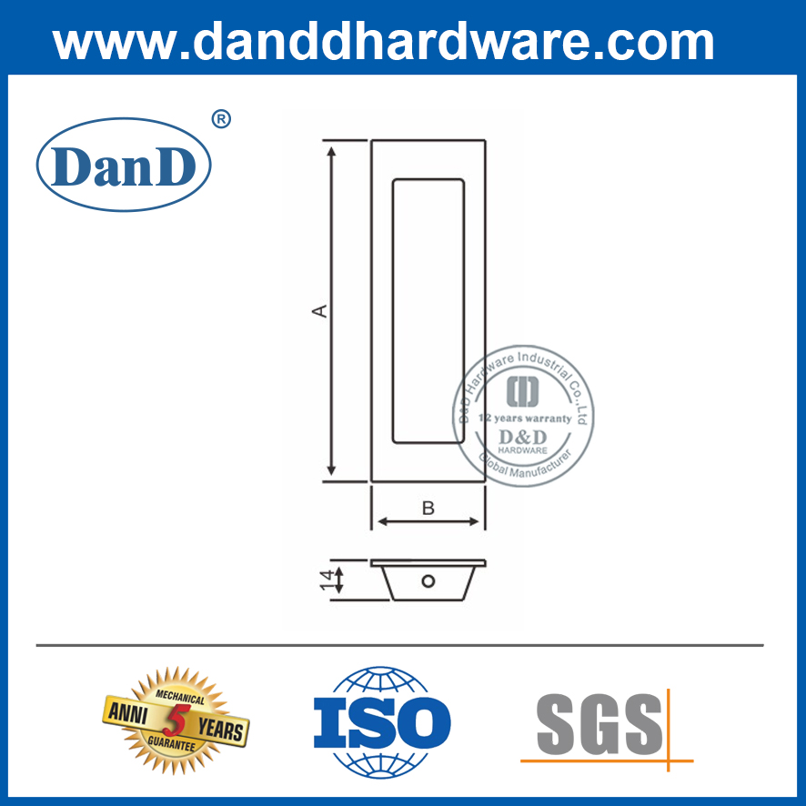 사각형 스테인레스 스틸 매립형 플러시 풀-DDFH009-B