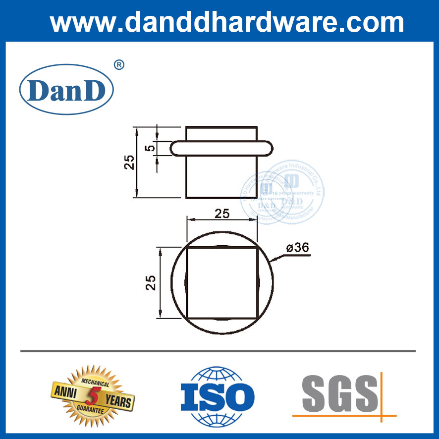 나무로 되는 문-DDDS050를 위한 작은 스테인리스 사각 유형 문 버팀대 바닥