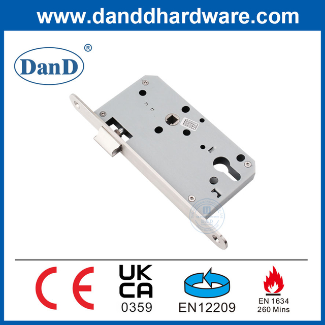 둥근 모서리 Plate-DDML011R-6072가 있는 EN 12209 화재 통로 도어 래치 장붓 구멍 잠금 장치