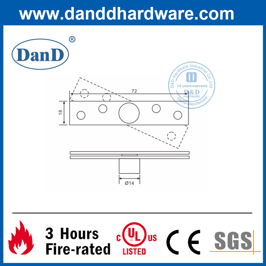 나무 Door-DDSS055용 SUS304 도어 Ironmongery 피벗 힌지