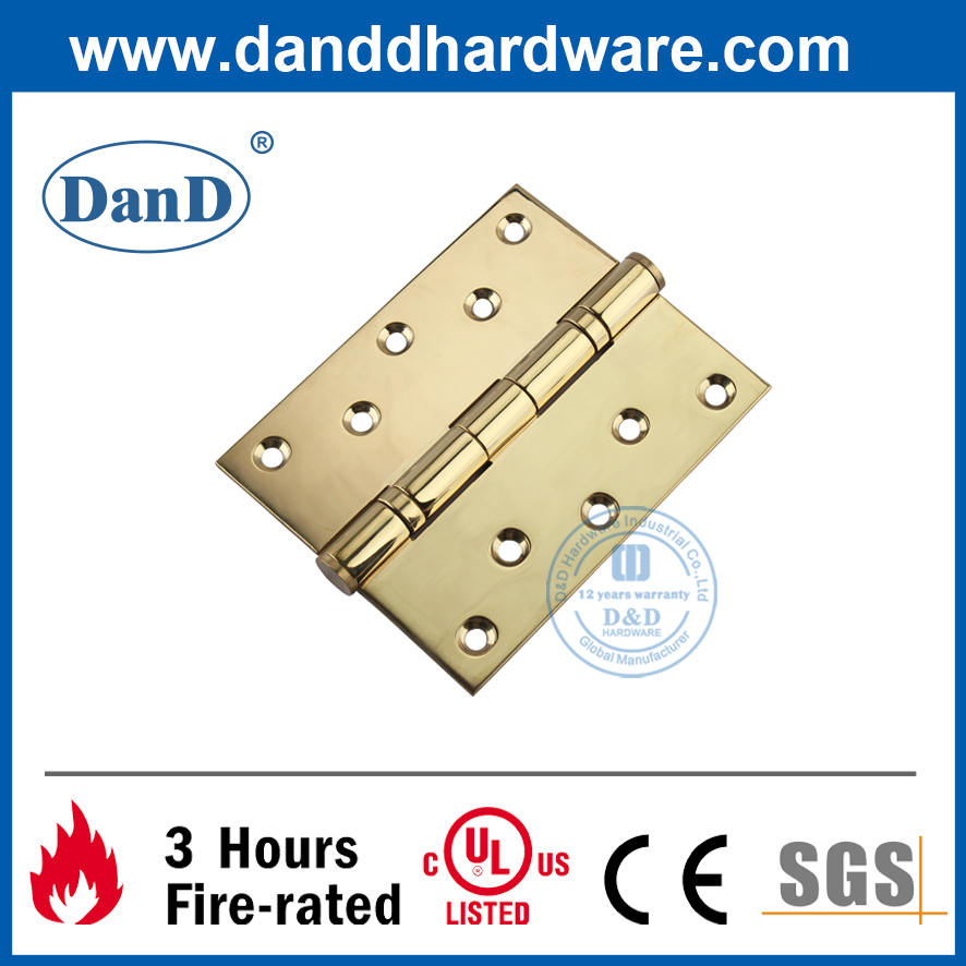 SUS201 방화 등급 광택 황동 장붓구멍 내부 도어 Hinge-DDSS011B-5X4X3
