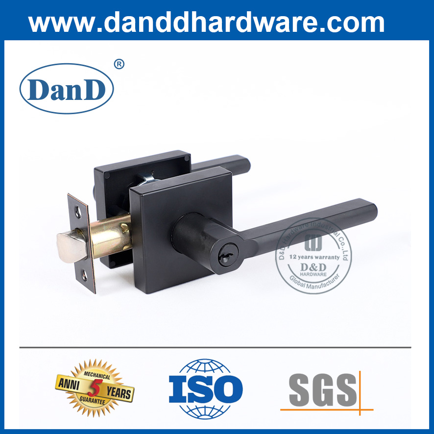 모던 스퀘어 타입 아연 합금 레버 도어 핸들 Lock-DDLK088