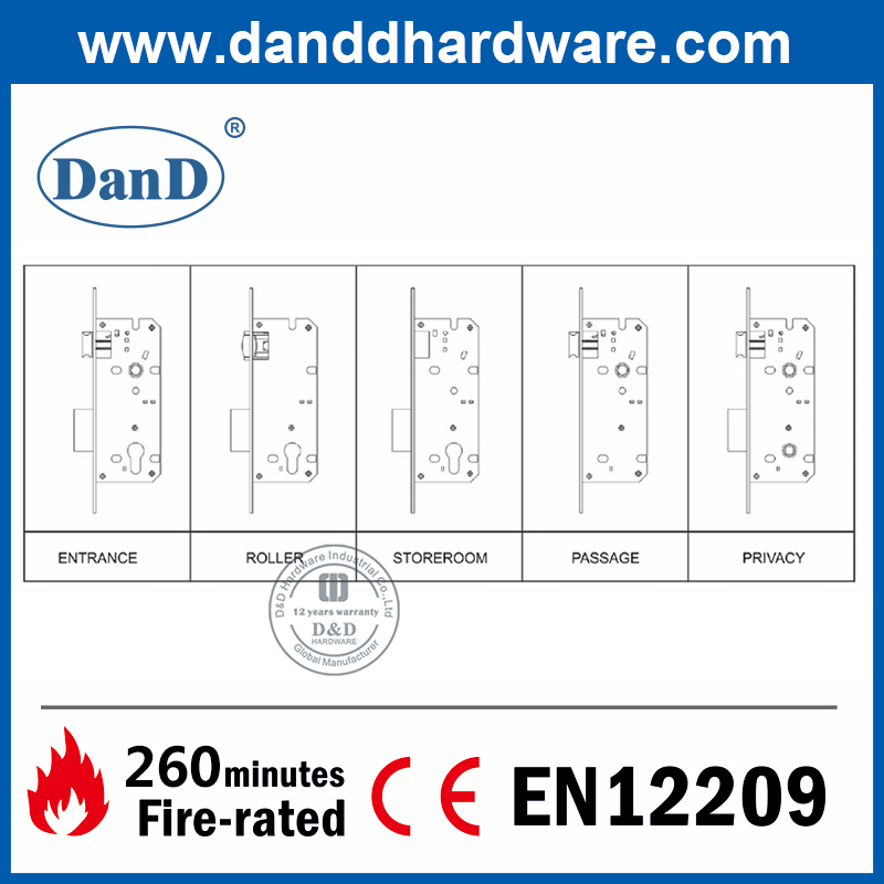 SS304 블랙 바디 장붓 구멍 입구 도어 잠금 장치 -DDML016-4585