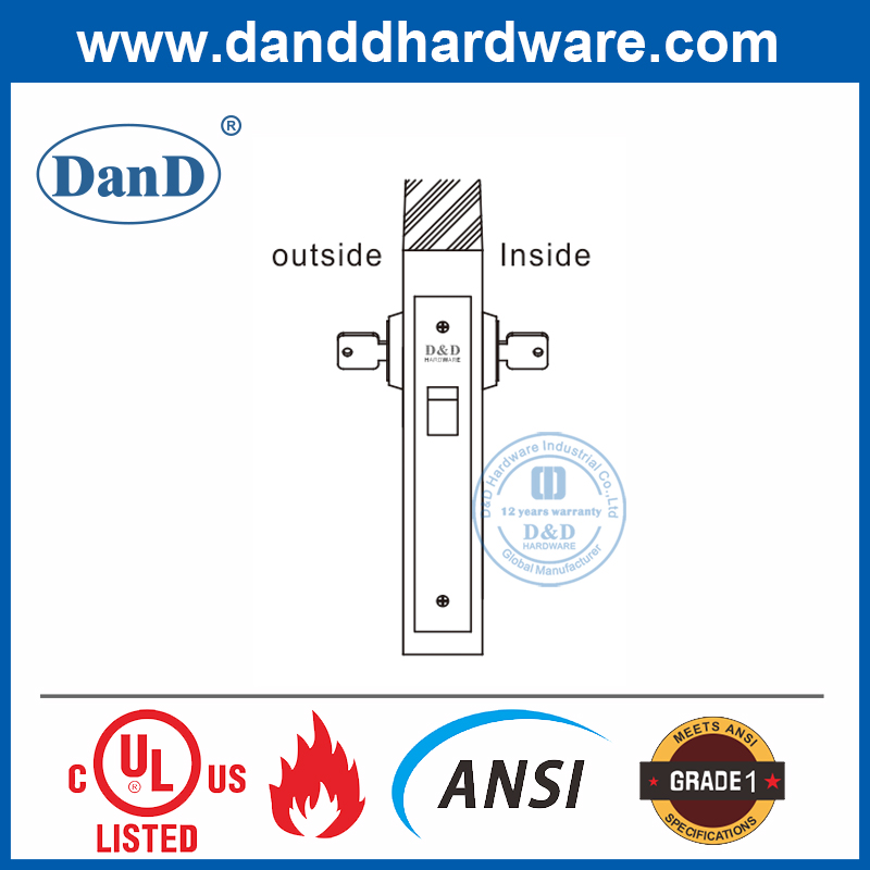 UL 등록 ANSI 스테인레스 스틸 304 Deadbolt Lock-DDAL16