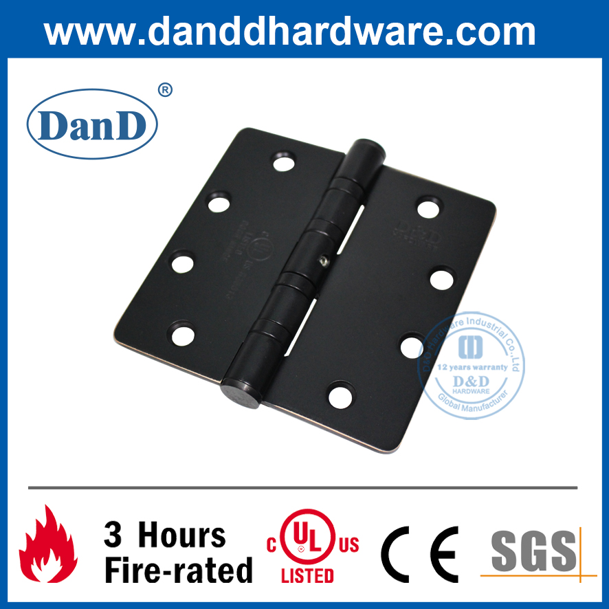 UL 인증 SS304 매트 블랙 NRP 라운드 코너 나무 문 힌지-DDSS058