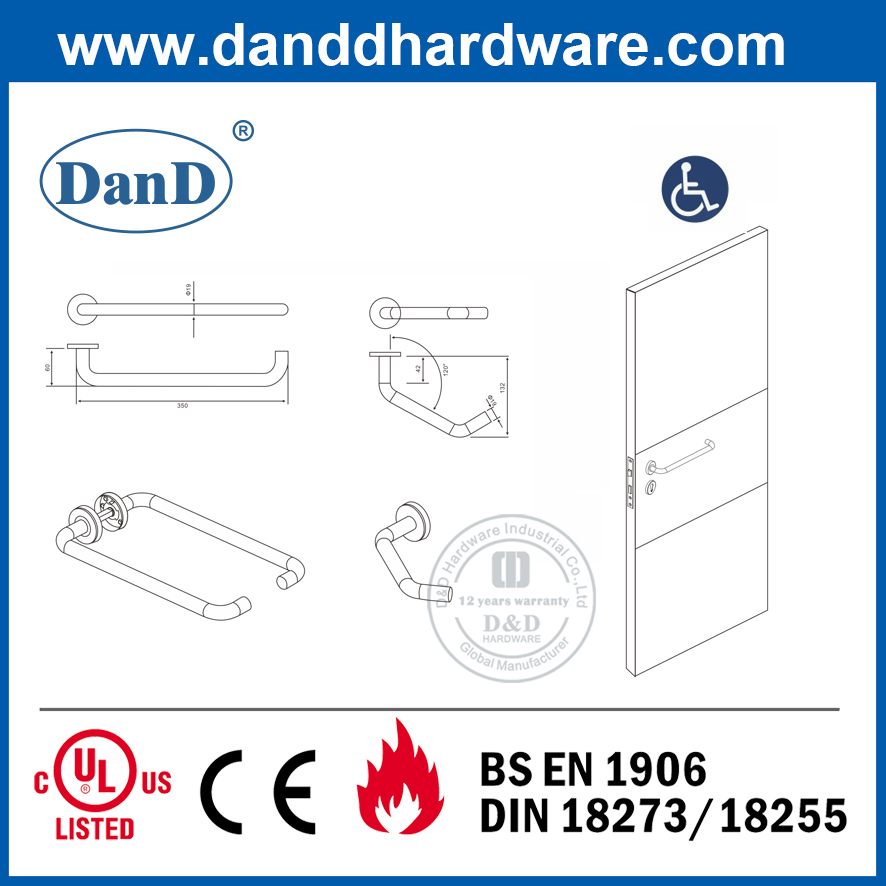 SS304 핸들 모양 길이 디자인 튜브 레버 비활성화 핸들-DDTH037