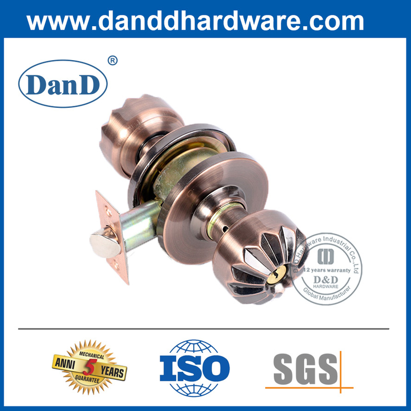 중국 공장 아연 합금 골동품 구리 문 손잡이 Lock-DDLK051
