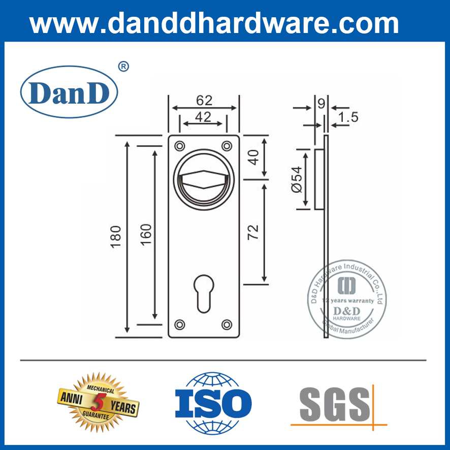 Keyhole-DDFH016이 있는 다기능 스테인레스 스틸 플러시 링 풀 핸들
