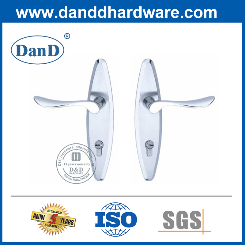 금속 도어용 플레이트가 있는 SUS316 레버 핸들 -DDLP002