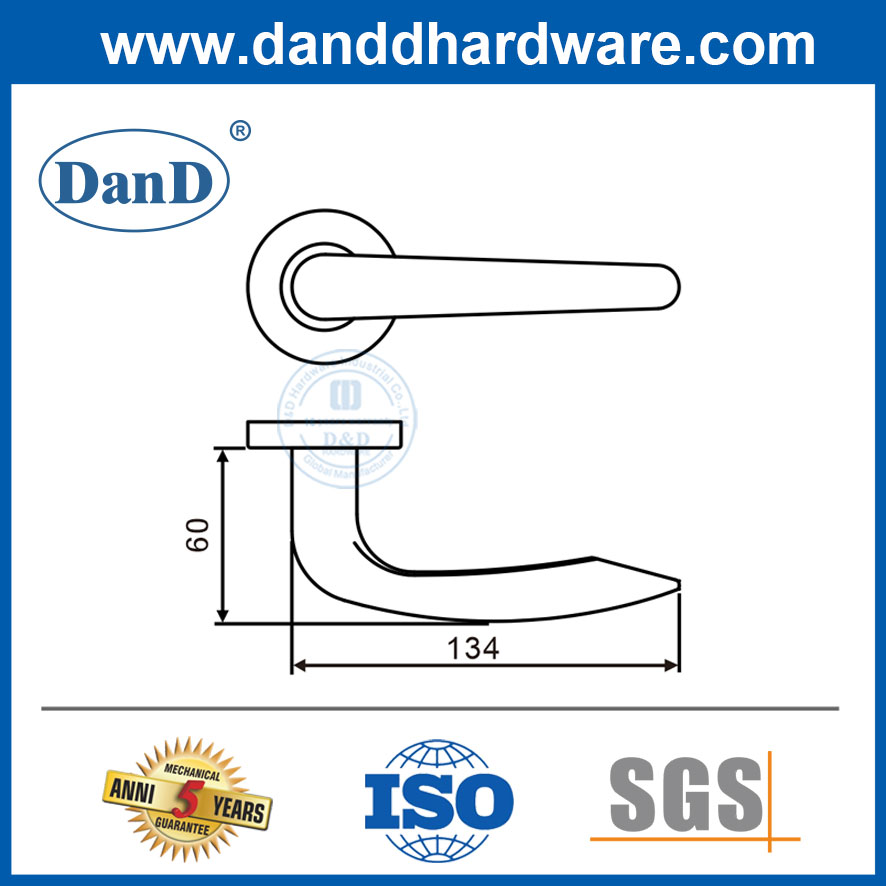 장붓 구멍 잠금 레버 핸들 스테인레스 스틸 중공 튜브 출입문 핸들 -DDTH038
