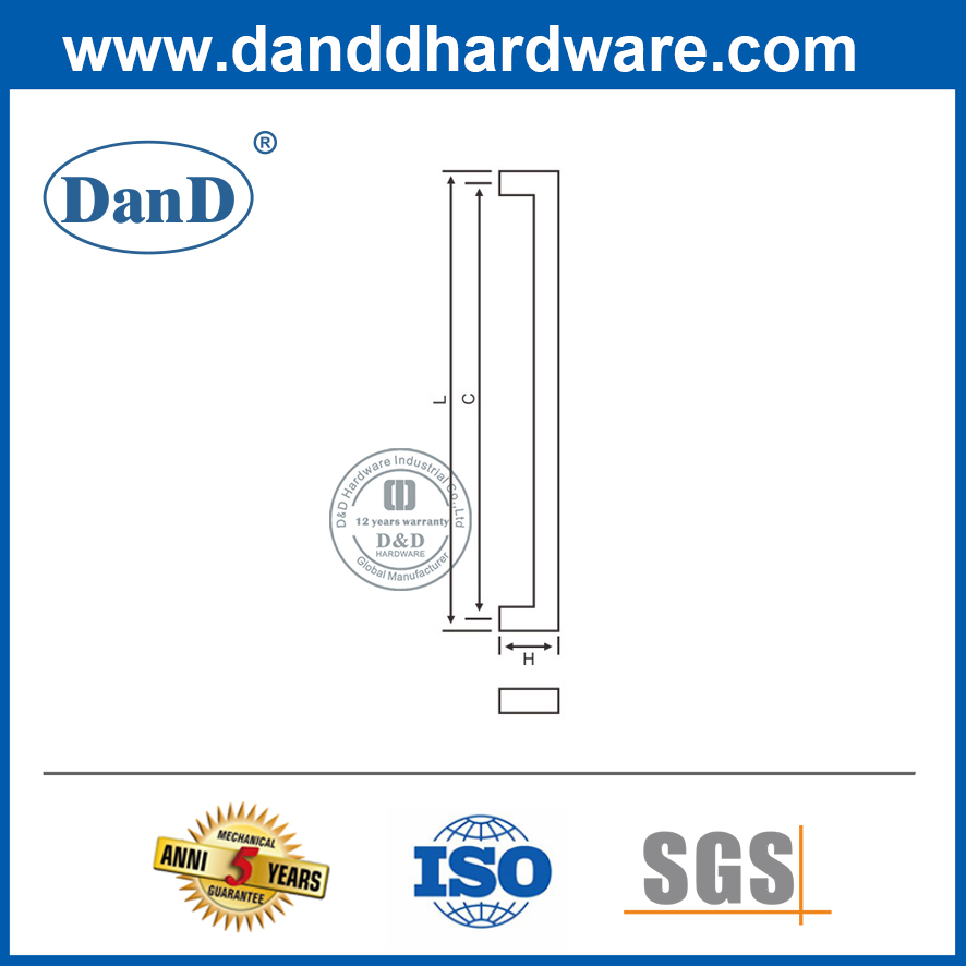 사무실 건물 Door-DDPH015용 SS304 실버 더블 사이드 매력 풀 핸들
