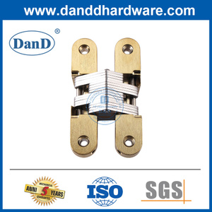 180도 보이지 않는 경첩 새틴 황동 아연 합금 숨겨진 문 경첩-DDCH007