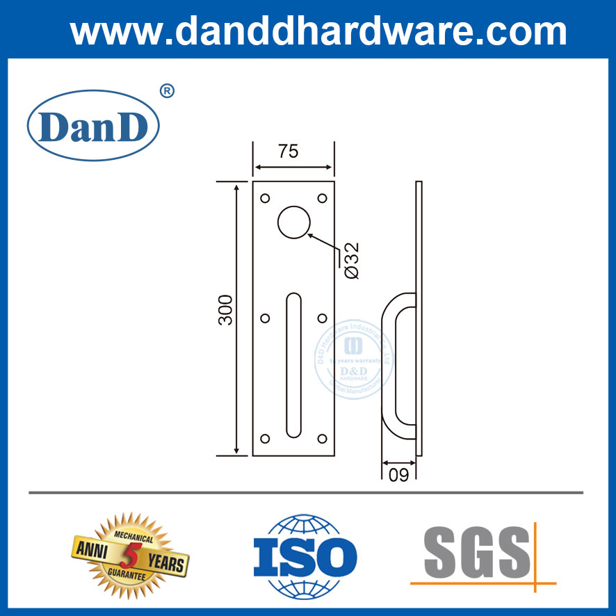 패닉 출구 장치-DDPD011용 원형 실린더 스테인레스 스틸 304 나이트 래치 플레이트