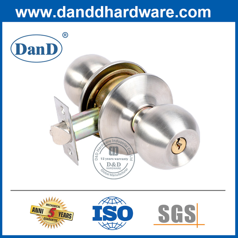 Lock-DDLK041가 있는 은 아연 합금 원형 도어 손잡이 손잡이